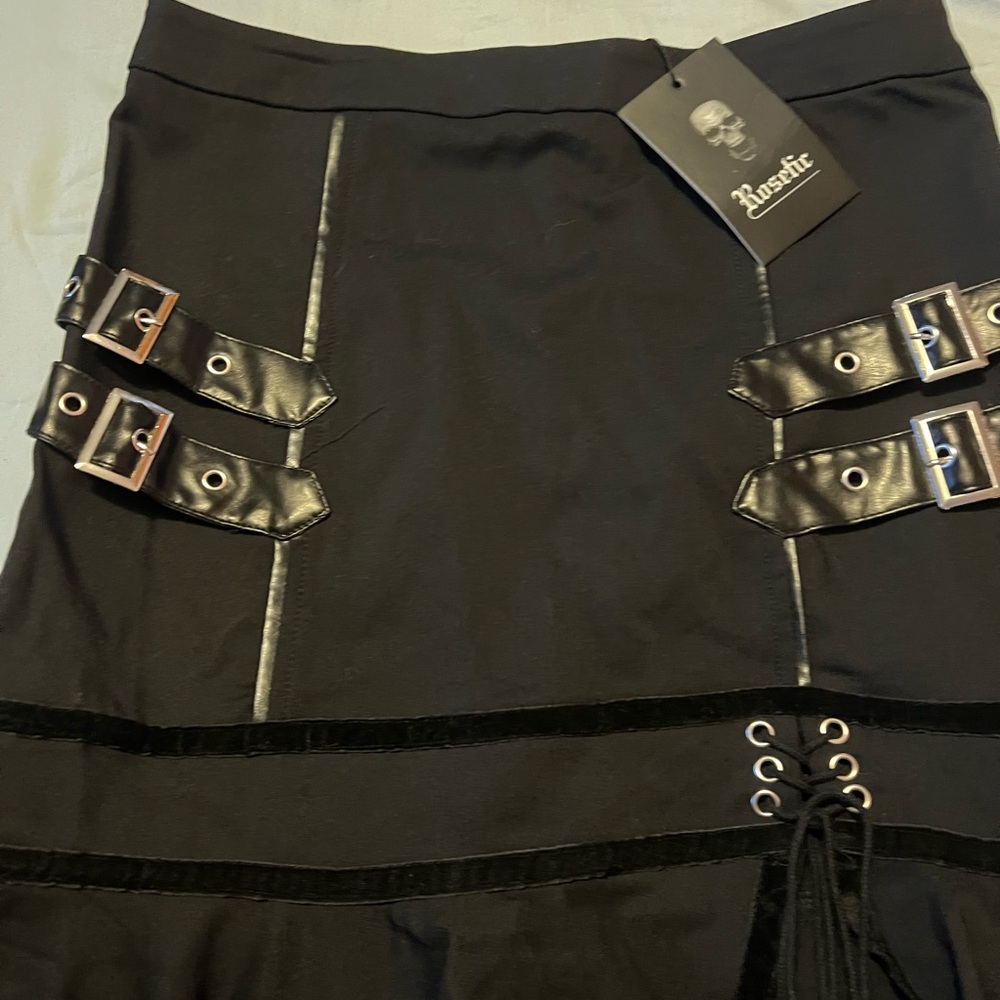 Black skirt with buckle detail